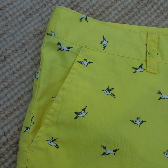 Merona yellow 'flying bird' cotton shorts - size 12 - Picture 4 of 7